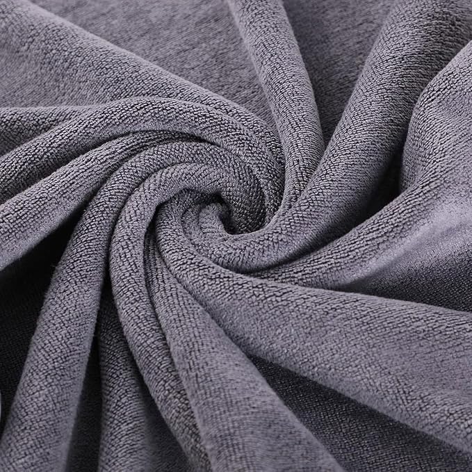 Microfiber Gym Towels Bigger Size Super Soft for Exercise Fitness, Sports, Workout, 380-GSM 15-Inch x 31-Inch Quick-Drying Towels (3 Pack, Pure Grey)
