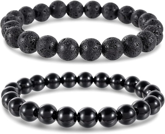 Bivei Natural Gemstone Semi Precious Healing Crystals Handmade Stretchy Round Beads Bracelet,Stocking Stuffers for Women Enhance Positive Energy