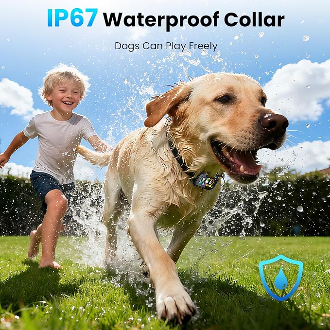 2‑in‑1 Dog Bark & Shock Collar, 4500FT Remote Range, Voiceprint Recognition, Beep/Vibration/Shock 3 Modes, 8 Sensitivity, IP67 Waterproof, Portable Training Collar for medium and large dogs (5-120lbs)