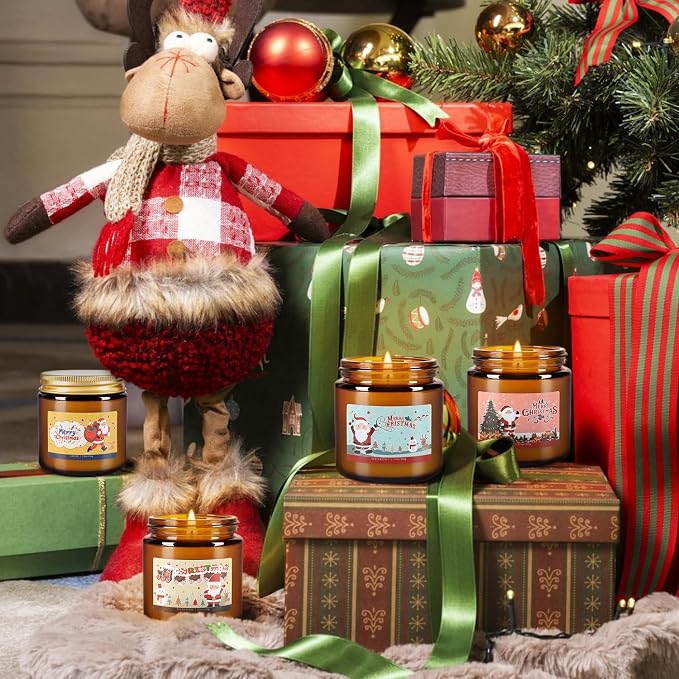 24 Pack Christmas Scented Candle Gift Set, Jar Candle Set (3.5 oz) | Premium Natural Soy Wax Candle,Clean-Burning & Long-Lasting,The Ultimate Christmas Gift & Holiday Decor