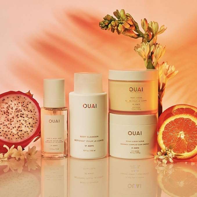 OUAI St. Barts Hair and Body Mist - Tropical-Scented Hair Perfume and Body Spray - Notes of Dragonfruit, Orange Blossom, Tuberose & Musk (8 Fl Oz)