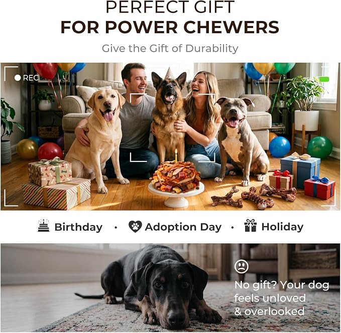 Kseroo 3-Pack Indestructible Dog Chew Toys for Aggressive Chewers,25-100lbs