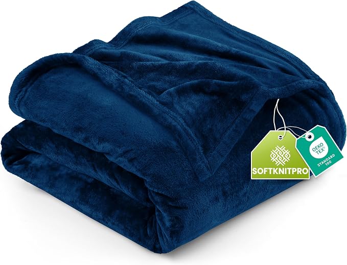 Utopia Bedding Ultra Soft Fleece Bed Blanket Twin Size Navy (90x66 Inches) | Microfiber Plush Warm Lightweight Breathable Cozy Blanket Anti-Static, All Season Use, Gift for Women and Men