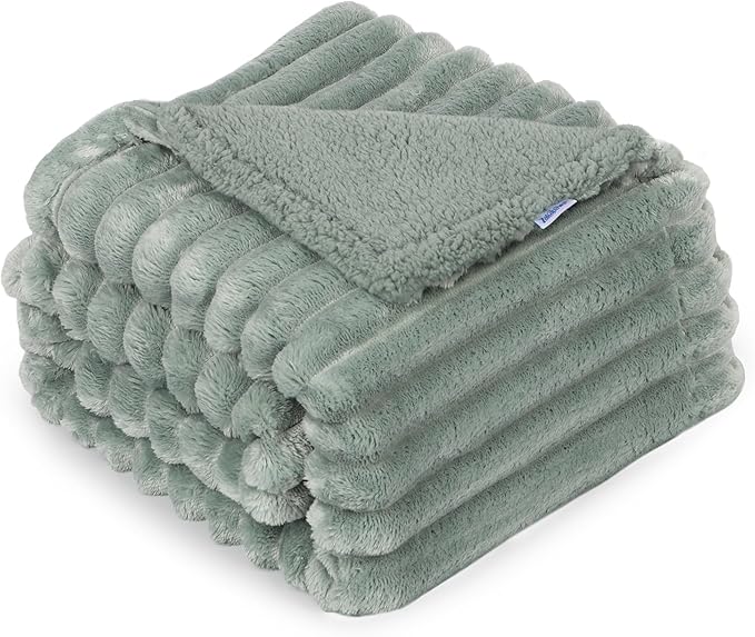 Waterproof Pet Blanket for Large Dogs & Cats - Reversible Calming Plush, Washable Furniture Cover for Couch, Bed, Car Seat, Blocks Leaks, Stains & Pet Fur (Green, 30"x40")