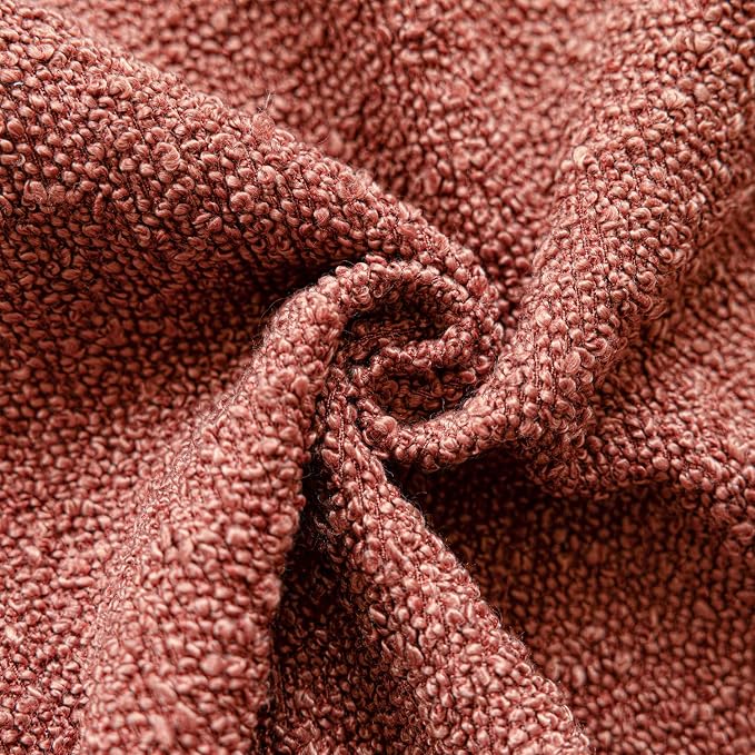 Foindtower Pack of 2 Textured Boucle Throw Pillow Covers Accent Solid Pillow Cases Cozy Soft Decorative Couch Cushion Case for Chair Sofa Bedroom Living Room Home Decor 18x18 Inch Orange Rust Red