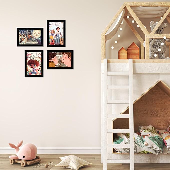 4x6 Picture Frame Set of 6, Black Photo Frames Bulk with HD Plexiglass for Wall Hanging or Tabletop Display, Multi Picture Frames Collage for Wall Decor