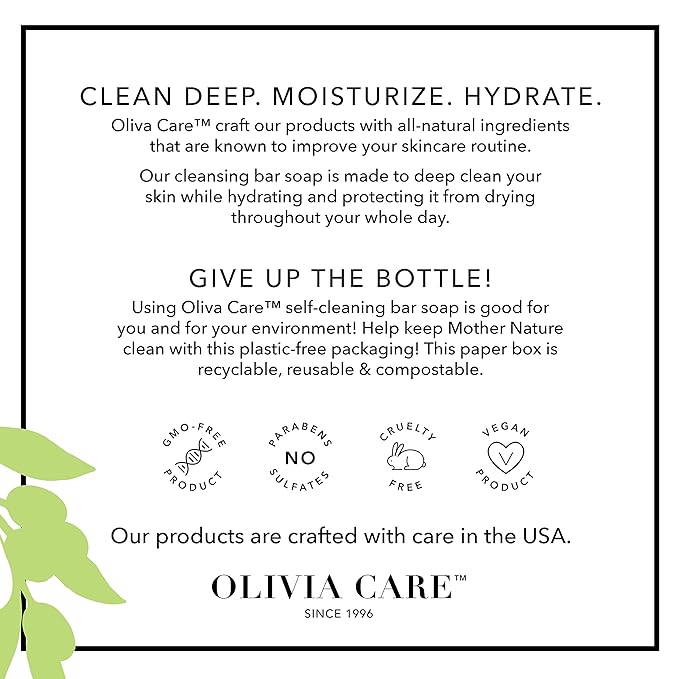 Olivia Care Exfoliating Bar Soap, Coffee Beans, 100% Natural, Organic Ingredients, Clean Energize Mind Body, Full of Vitamin & Antioxidants (Almond Latte)