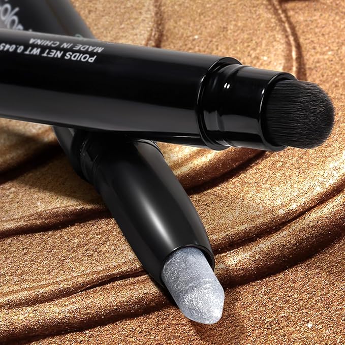 Longwear Cream Eye Shadow Sticks(21 Star Shimmer), Smudge-Proof, Waterproof Eyeshadow,Silky Formula Glitter With Makeup Brush,Silk Eyeshadow Stick