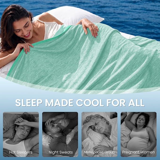 Cooling Blanket Twin 60"x90" for Hot Sleepers Summer Blanket | Absorbs Heat Cold Summer Blanket for Night Sweats & Menopause Q-Max>0.5 Lightweight Breathable Soft Double-Side Cooling