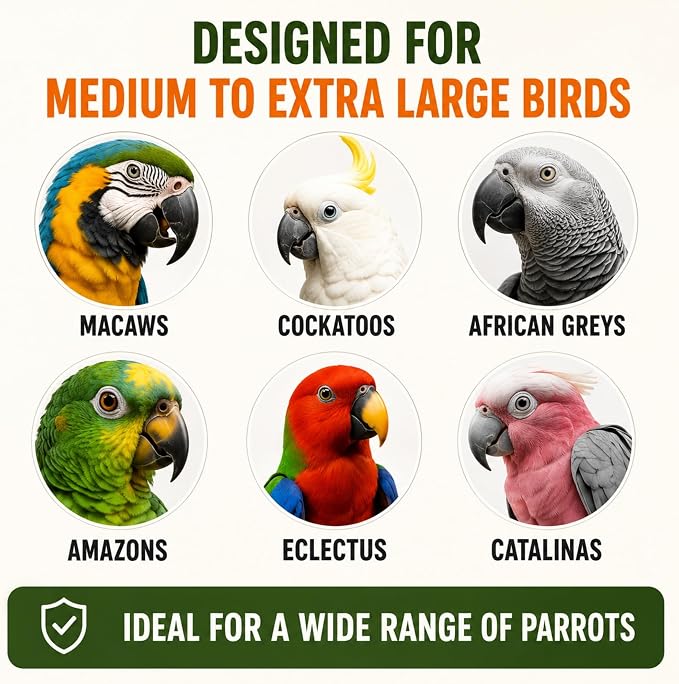 Bird Toys for Large Birds (Busy Box) | Treat Dispenser for Macaws, Cockatoos & Parrots | Bird Foraging Toy for Medium to Extra Large Birds | Natural Foraging Behavior Builder | Durable Cage Accessory