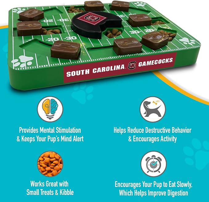 Pets First NCAA South Carolina Gamecocks Puzzle Toy, Puzzle Treat Dog Toy, Interactive Dog Treat Toy, Dog Puzzle Feeding Slow Toy