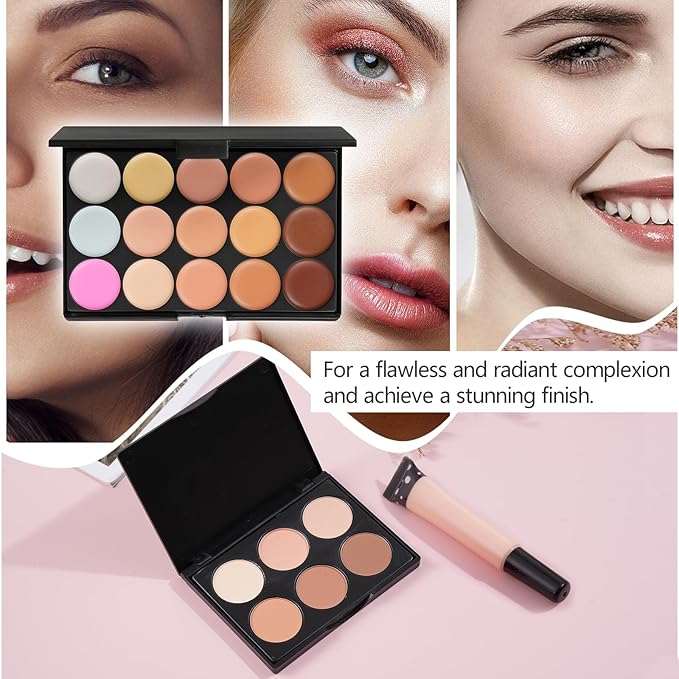 Makeup Kit For Girls Gift, Make up Kit For Women Full Kit Includes Sponge Eyeshadow Liquid Lipstick Concealer Eyeliner Eyebrow Makeup Bag