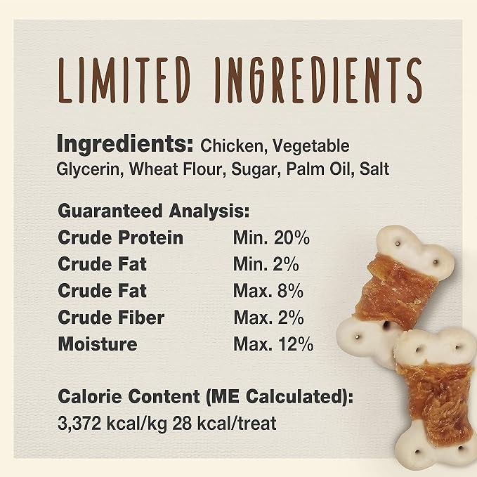 Cadet Gourmet Chicken Wrapped Biscuits Dog Treats, 14 oz | Made with real chicken, dog treats wraps, crunchy healthy dog treats, great for training, for small & large breeds