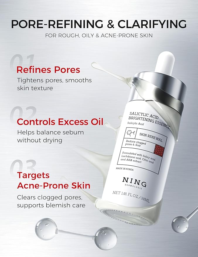 2% Salicylic Acid Serum: Pore Minimizer & Acne Treatment for Face with AHA PHA Tranexamic Acid Niacinamide & Tembusu Extract | Exfoliant for Acne & Blemish Skin | Oil Control | 1 FL OZ