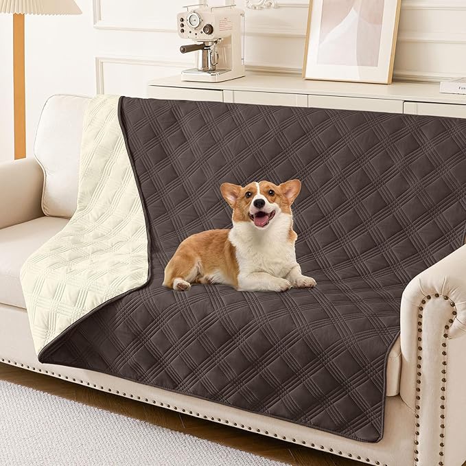 Waterproof Reversible Dog Blanket, Soft Couch Cover for Dogs Washable | Dual-Sided Waterproof Pet Bed Blanket, Resist Stains Spills & Pet Hair, Practical Furniture Protector For Pets, Size 52"x82"