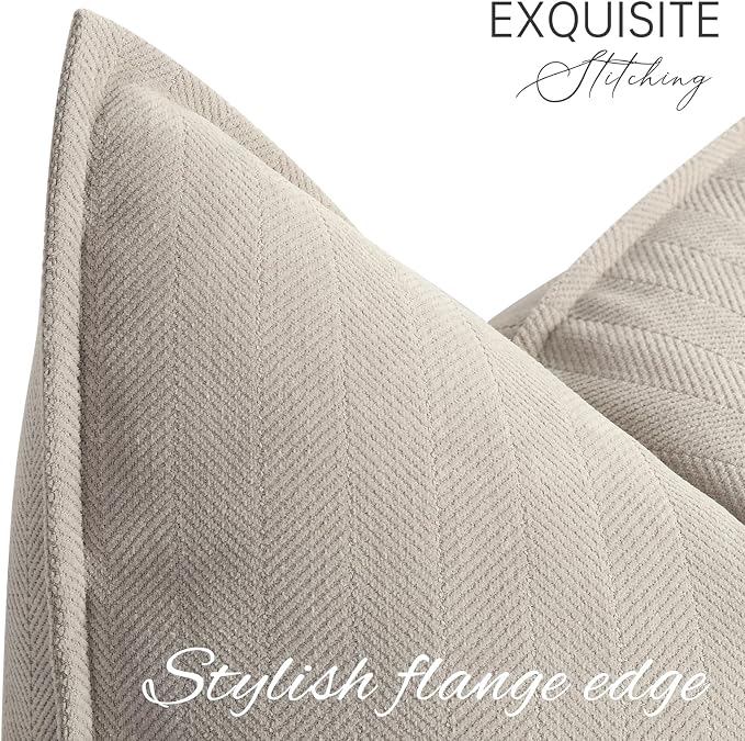 Gray Pillow Covers 16x16 Set of 2 Chenille Pillow Covers with Elegant Design Soft and Luxurious Decorative Throw Pillows for Couch, Bed, and Home Decor