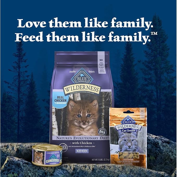 Blue Buffalo Wilderness High-Protein Grain-Free Wet Kitten Food,Chicken Paté Recipe,3-oz Cans,(Pack of 48)