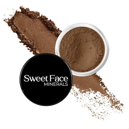EBONY FOUNDATION (5g Sample Size Jar) – Loose Mineral Foundation Powder – Matte Finish, Buildable Coverage for Deep Neutral Skin – Sweet Face Minerals, SPF 30