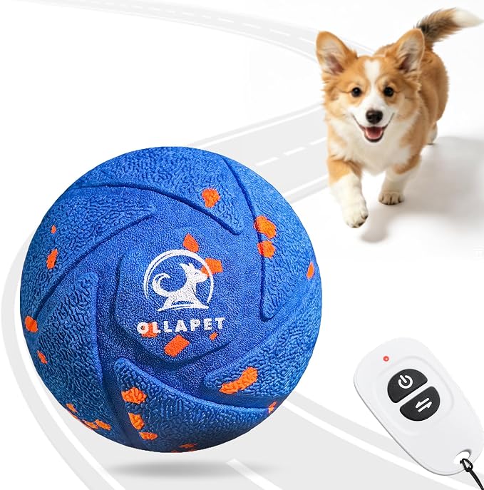 Interactive Dog Toys Dog Ball - Auto Bouncing & Rolling, Chew-Resistant E-TPU Material, 3 Interactive Modes, IPX7 Waterproof, Smart Chase Pet Toy Ball for Medium and Large Dogs (Blue)