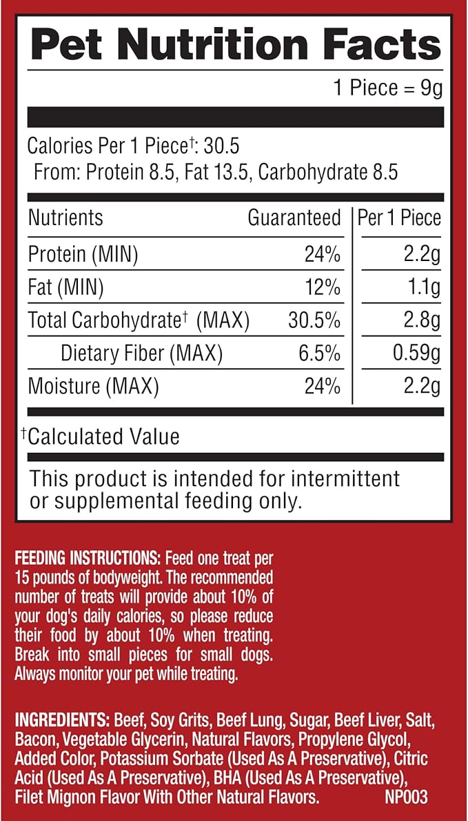 Pup-Peroni Filet Mignon & Bacon Flavor Dog Treats, 5.6 Ounce (Pack of 8)