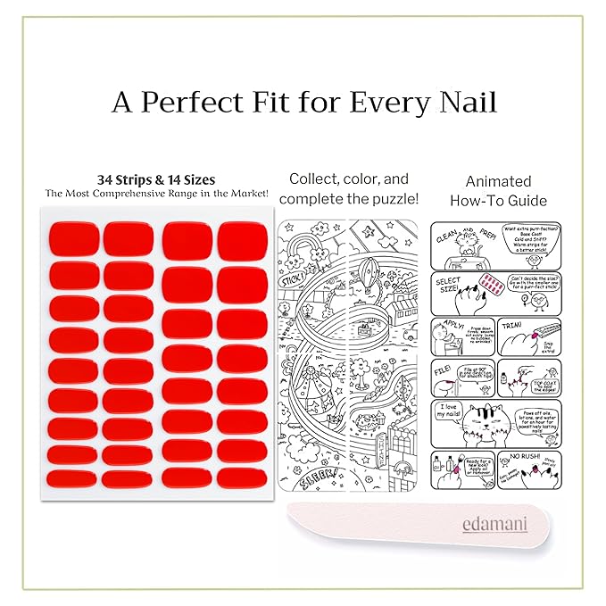 34 Piece Fully Cured Gel Nail Strips With No UV Light Needed, 14+ Days Gel Nail Polish Stickers, Salon Quality, Easy to Apply & Remove – Toxin Free, No Damage (Jennie)