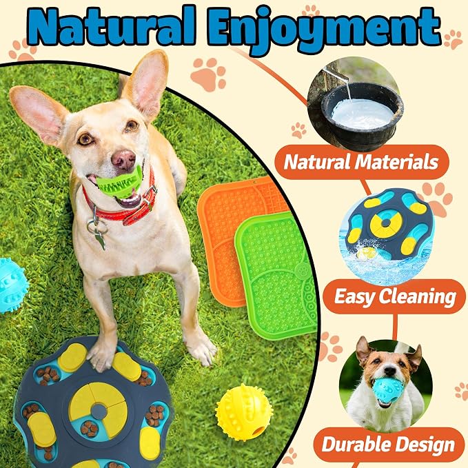 Forfon 9 Pack Dog Enrichment Toy Set with Puzzle Toy & Lick Mats | For Small & Medium Dogs,Multi-Level Challenge,Mental Stimulation,Slow Feeding Support,Interactive Play