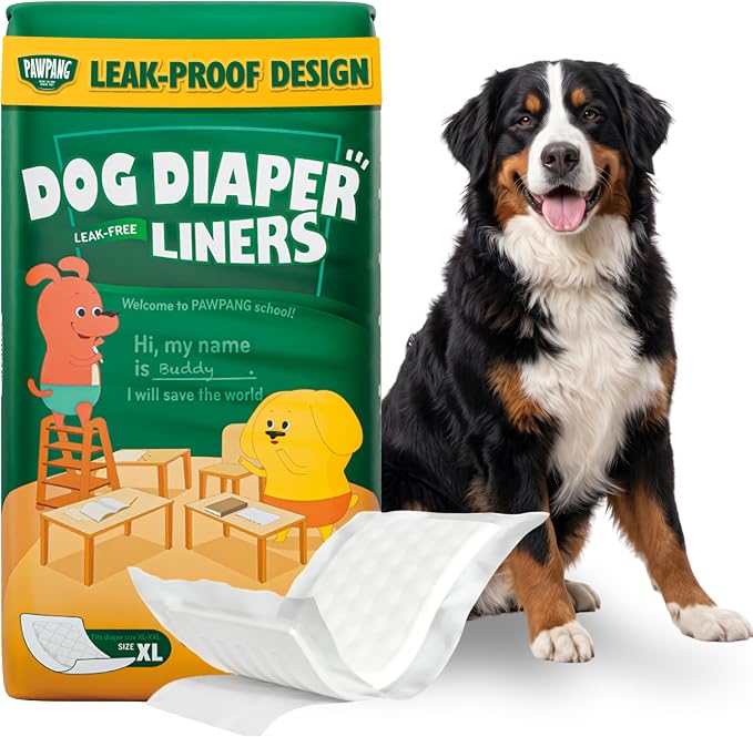 Dog Diaper Liners, Booster Pads for Male & Female Dogs, 55ct, XL | Helps Reduce Laundry