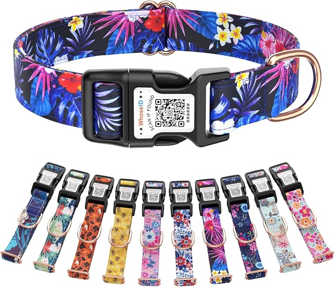 Dog Collar for Large Dogs with Smart QR Tags