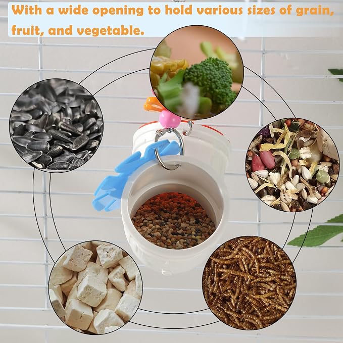 2pcs Rat Enrichment Foraging Toys Interactive Hide Treats Dispenser with Wide Opening Hanging Slow Feeder Cage Accessories for Mice Guinea Pigs Hamsters