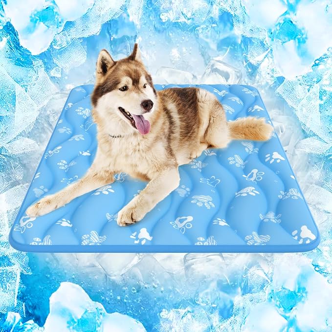 36x27in Dog Cooling Mat with One-Way Moisture & Arc-Chill 3.0 | Color-Changing Cool Indicator. Washable, Non-Slip Pet Bed. One-Way Moisture Tech Keeps Cool & Dry for Floors, Sofas, Kennels