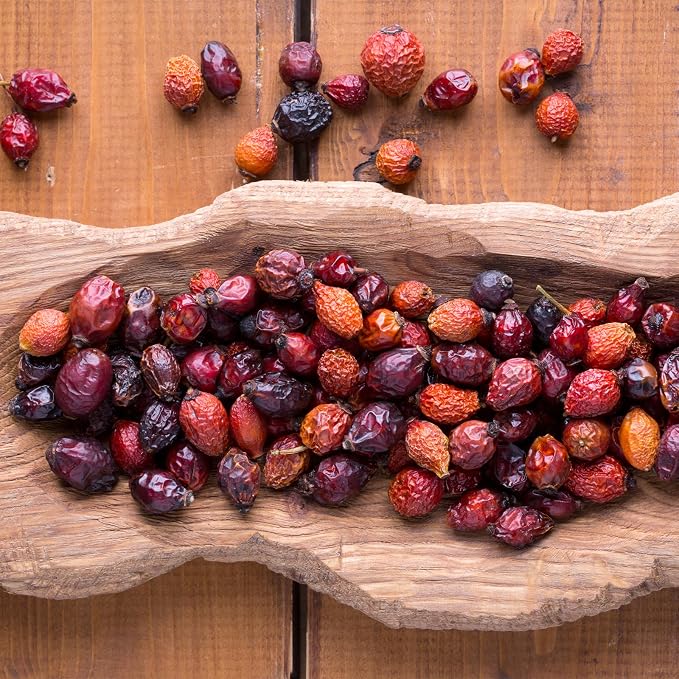 Cure wid Pure Whole Dried Rose Hips 4oz in Eco-Friendly Resealable Bag Rich in Vitamin C & Antioxidants -Non-GMO,Preservative-Free Rose Hips Dried Organic For Jams,Jellies & More