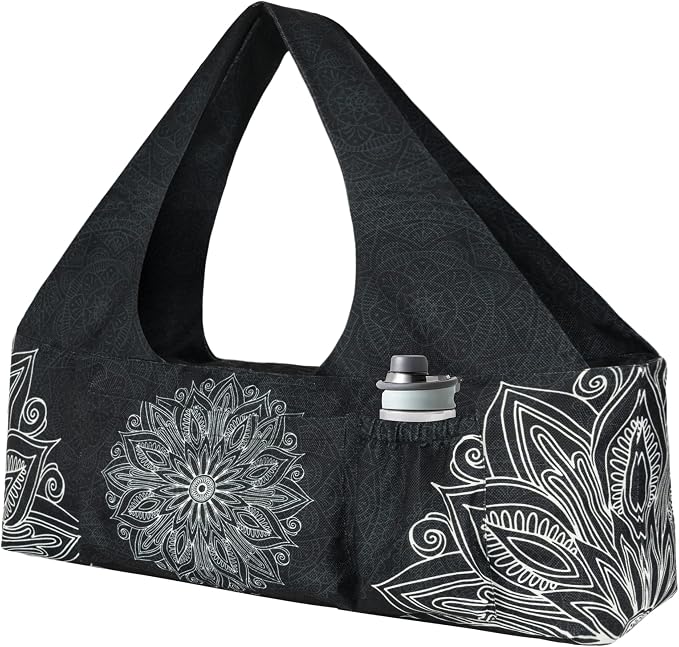Yoga Mat Bag - Large Yoga Bag with Yoga Mat Strap, Zipper and Pockets - Yoga Bags and Carriers Fits All Your Stuff - Personalized Yoga Mat Bags for Women Fits Most Size Mats