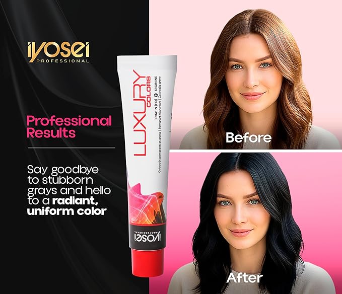 Iyosei Professional Luxury Color #04 Brown Permanent Hair Dye – Cream Hair Color with Micropigmentation & Keratin – Long Lasting Brown Shade for Women – Full Coverage