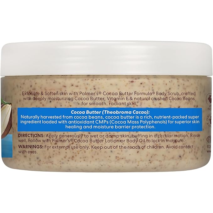 Palmer's Cocoa Butter Formula Exfoliating Body Scrub for Smooth Skin, Skin Exfoliator for Women and Men, 7.05 oz