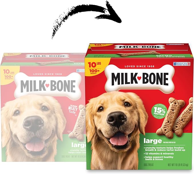 Milk-Bone Crunchy Large Dog Treats, 10 Lb. Box, Original Beef Flavor
