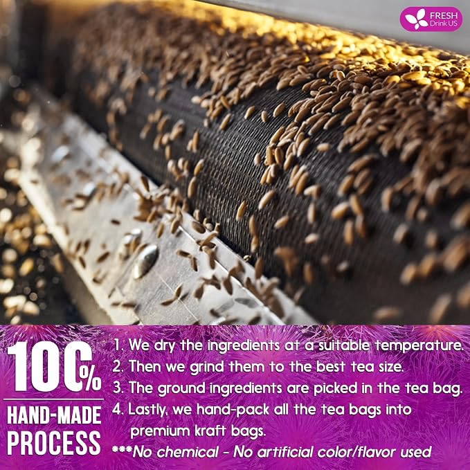 FreshDrinkUS, Premium 30 Milk Thistle Tea Bags, 100% Natural & Pure from Milk Thistle Seeds. Milk Thistle Seed Herbal Tea. Made with Natural Material Tea Bags. No Sugar, No Caffeine, No Gluten, Vegan.