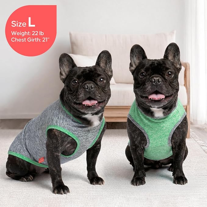 KYEESE 2Pack Dog Shirt for Small Dogs Sun Protection Tank Top for Summer | Reflective for Safety, Lightweight & Breathable, Shedding Control, Skin-Friendly for Sensitive Dogs, Easy On/Off, Quick Dry