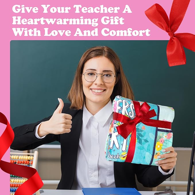 Teacher Gifts Blanket for Women Appreciation Gift Graduation Birthday Retirement Thank You Gifts Christmas Back to School Throw Blankets for Teacher 60"x50"