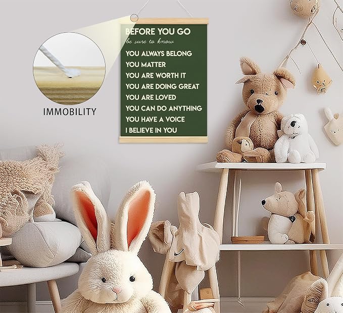 foedor Dark Green Health Positive Office Bedroom Classroom Wall Art Decor | Inspirational Therapist Signs Wall Art Decor For Kids Teen Girls Room Playroom Wall Decor Wood Posters Framed, 12x16 Inch