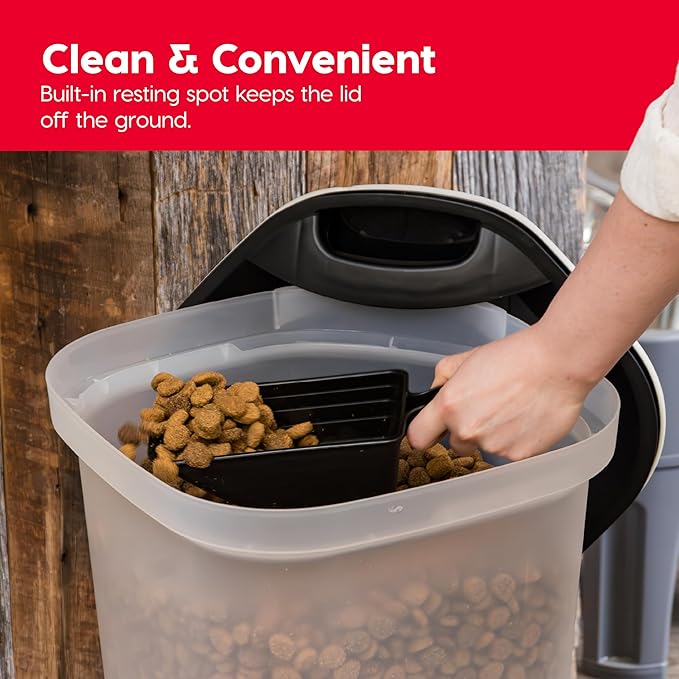 IRIS USA Dog Food Storage Container, Up to 25 lbs, Black, Made in USA