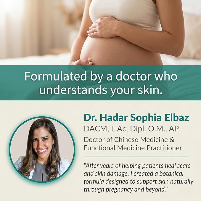 The Vibrant Glow, Pregnancy & Postpartum Oil for Stretch Marks & C-Section Scars, Deep Hydration for Stretching Skin, Doctor-Formulated Pure Oil Blend, Rosehip & Vitamin E, Dermatologist Tested, 2oz
