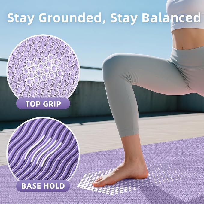 Extra Large Yoga Mat – 72"x48" or 78"x57", 1/4"–1/2" Thick Mat for Women & Men, TPE Non-Slip Pilates Mat for Home Gym, Yoga, Stretching, Meditation