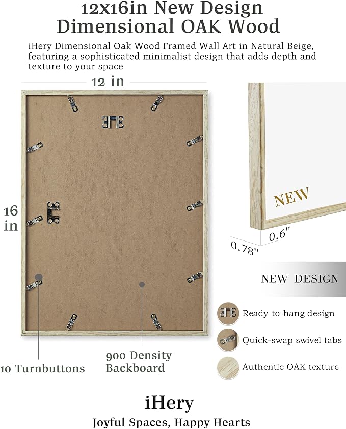 iHery 12x16in Audrey Hepburn On the Phone Framed Newspaper Wall Art | Natural OAK Wood Frame with Canvas Print, Vintage Elegance Decor for Bedroom, Living Room, Office and Gallery Wall, 1Pack