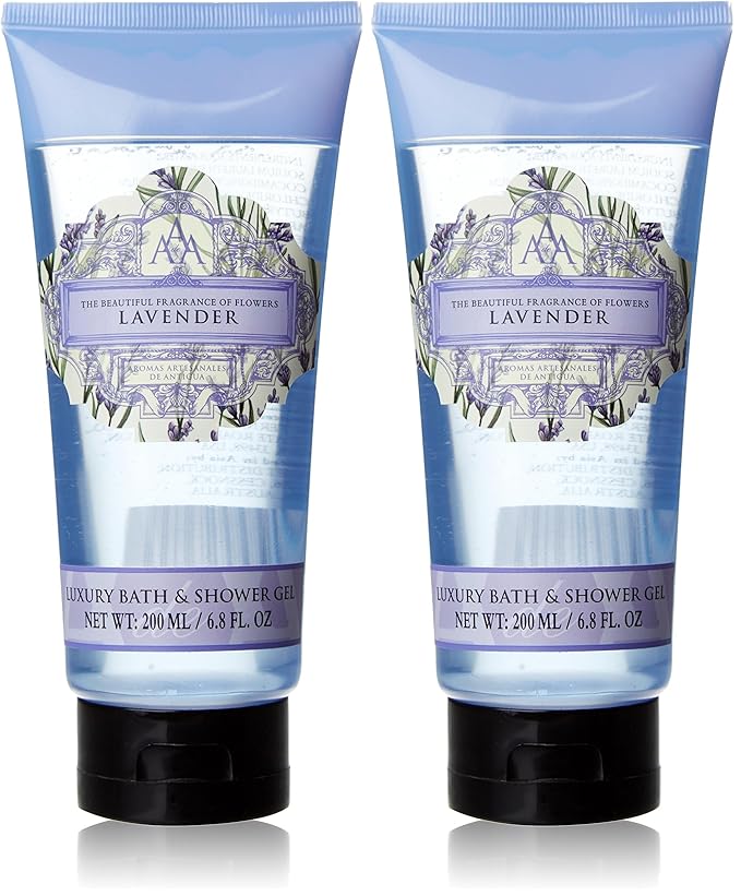 AAA Floral - Lavender, Luxury Bath & Shower Gel, Enriched with Shea Butter - 200 ml, 6.8 Fl Oz (Pack of 2)