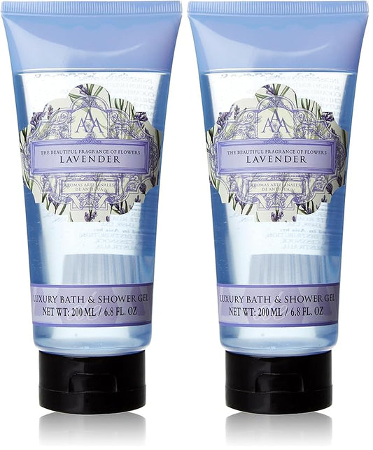 AAA Floral - Lavender, Luxury Bath & Shower Gel, Enriched with Shea Butter - 200 ml, 6.8 Fl Oz (Pack of 2)