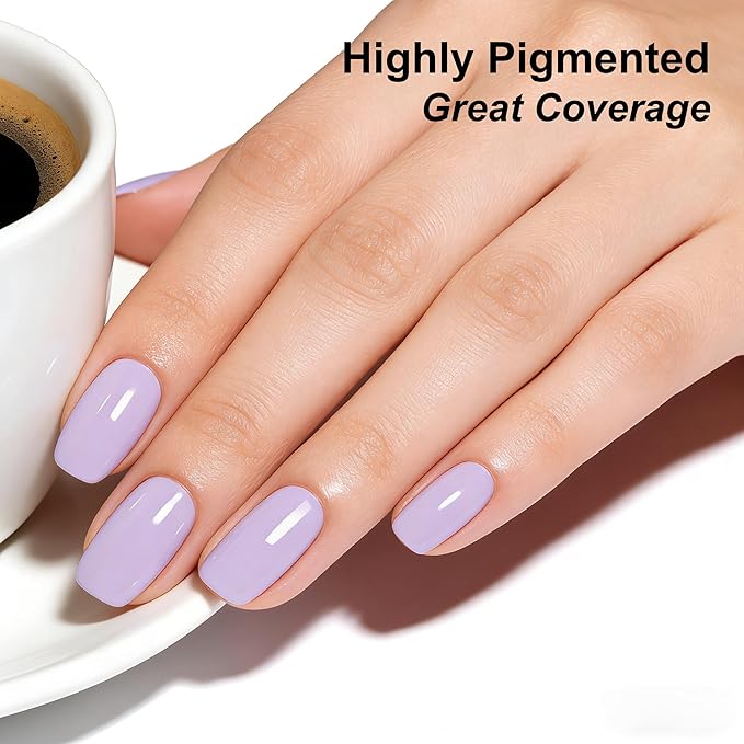 YTD Likomey Gel Nail Polish,15ml Light Purple Soak Off UV Nails Gel,Salon Home DIY Nail Art Manicure and Pedicure Gel Varnish,CS441