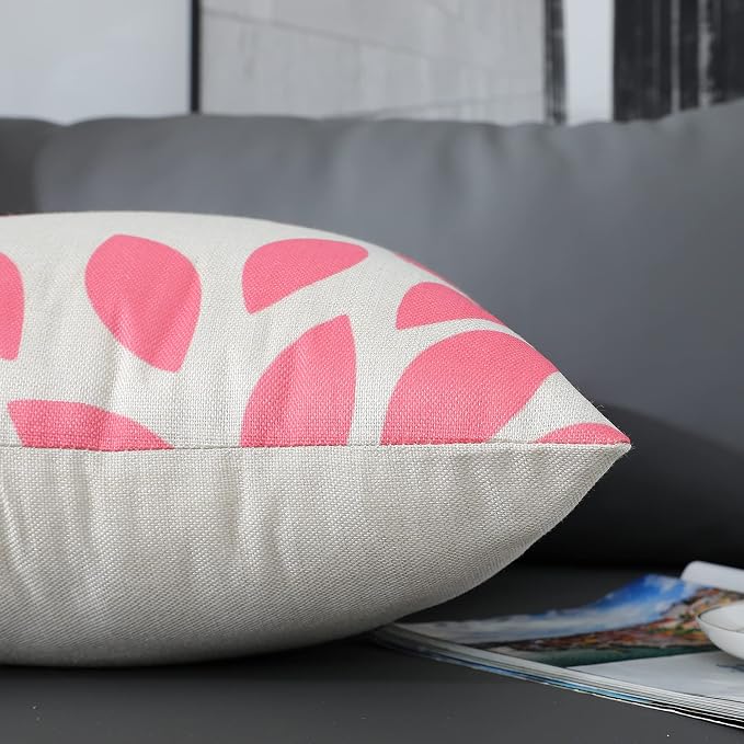Throw Pillow Covers 18x18 Inch, Pillow Covers 18x18,Squar Pillow Covers Set of 4 Boho Modern Farmhouse Neutral Decorative Pillowcases Linen Cushion Case for Couch, Bed, Home Decor