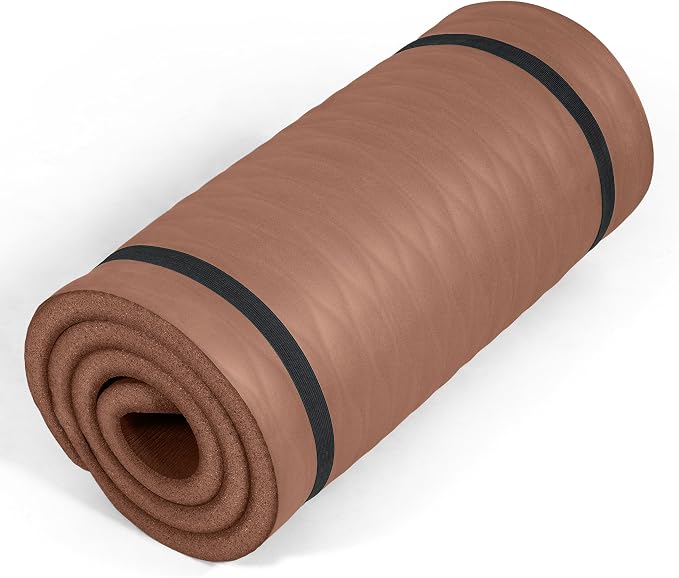 Tone Fitness 1-Inch Thick Yoga Mat | High-Density, Non-slip Exercise Mat with Carrying Strap for Yoga, Pilates, & Home Gym Workouts | Multiple Options