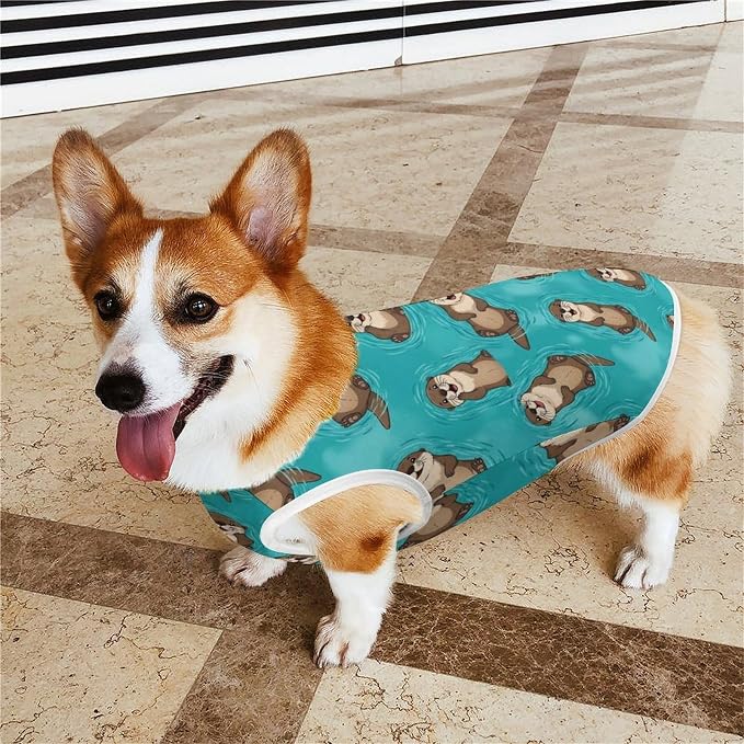 Soft Cat Shirt Pet Breathable Clothes Dog Tank Tops Pet Cute Swimming Otter Cute Dress Decor
