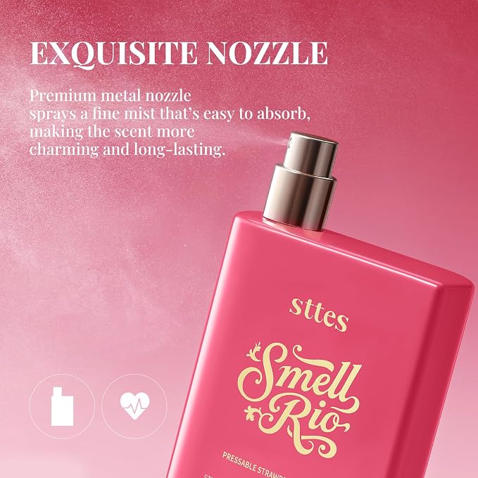 Sttes Smell Rio Perfume 606# (Pressable Strawberry Gummies) Hair Perfume for Women – Long-Lasting Strawberry, Candy, Vanilla & Marshmallow Gourmand Fragrance Eau de Parfum 100ml (3.4 fl oz)